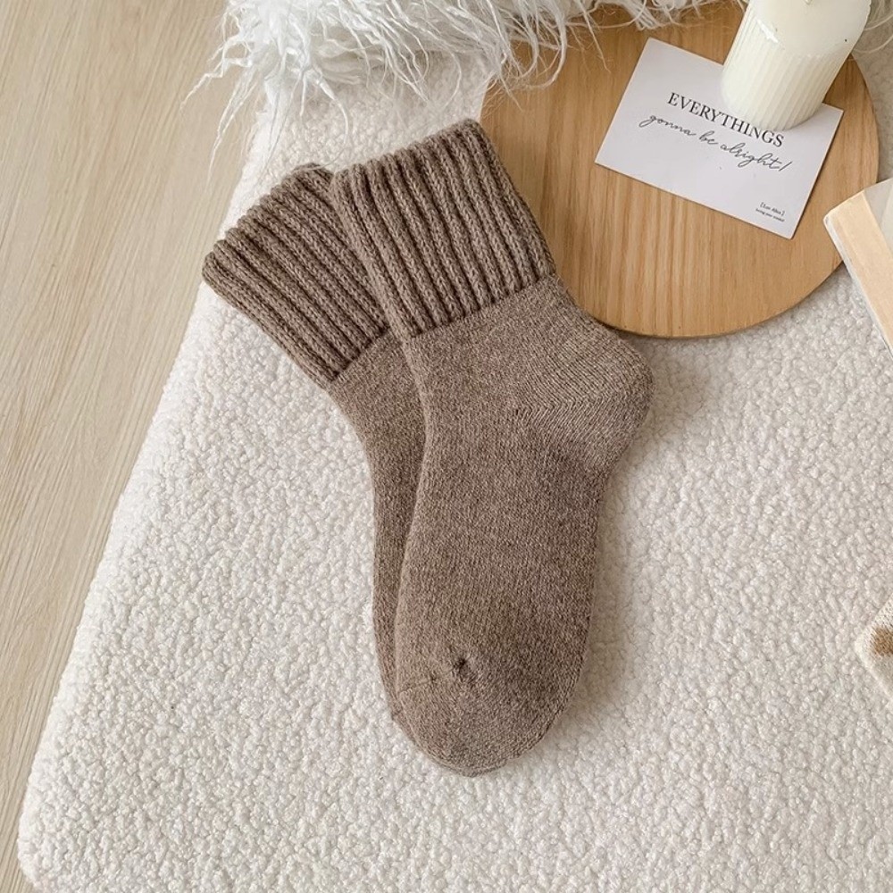 Thermal Sock Wool - クリエイティブな無地の厚手のウールソックス、快適な超厚手の冬用ソックス、防寒サーマルソックス、カジュアルウェア