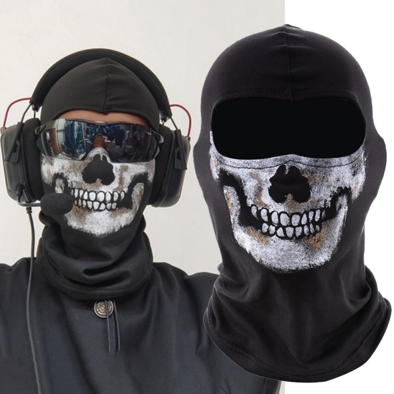 Balaclava Ski Mask - ゴーススカルコスプレ,怖い顔,スケルトン,屋外ヘッドウェア,防風マスク,バイクスキーバイクバラクラバ