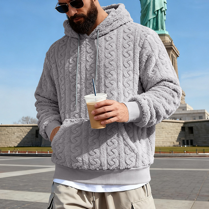 メンズフリースパーカー冬暖かいシェルパ裏地付きフード付きスウ - Sherpa Hoodie Fleece のレビューと価格