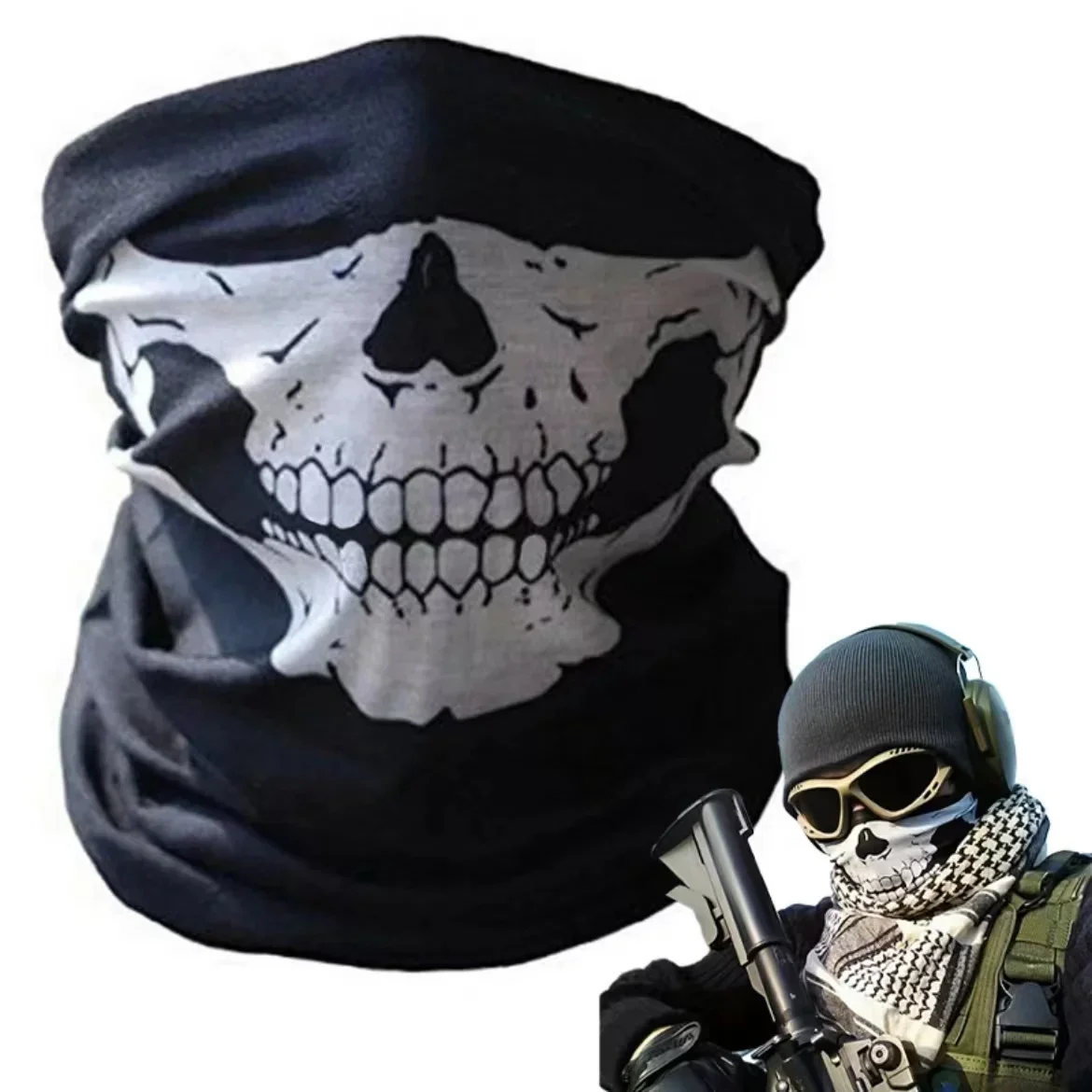 スカルメンズバラクラバスキーマスクサイクリングキャップスノー - Balaclava Ski Mask のレビューと価格