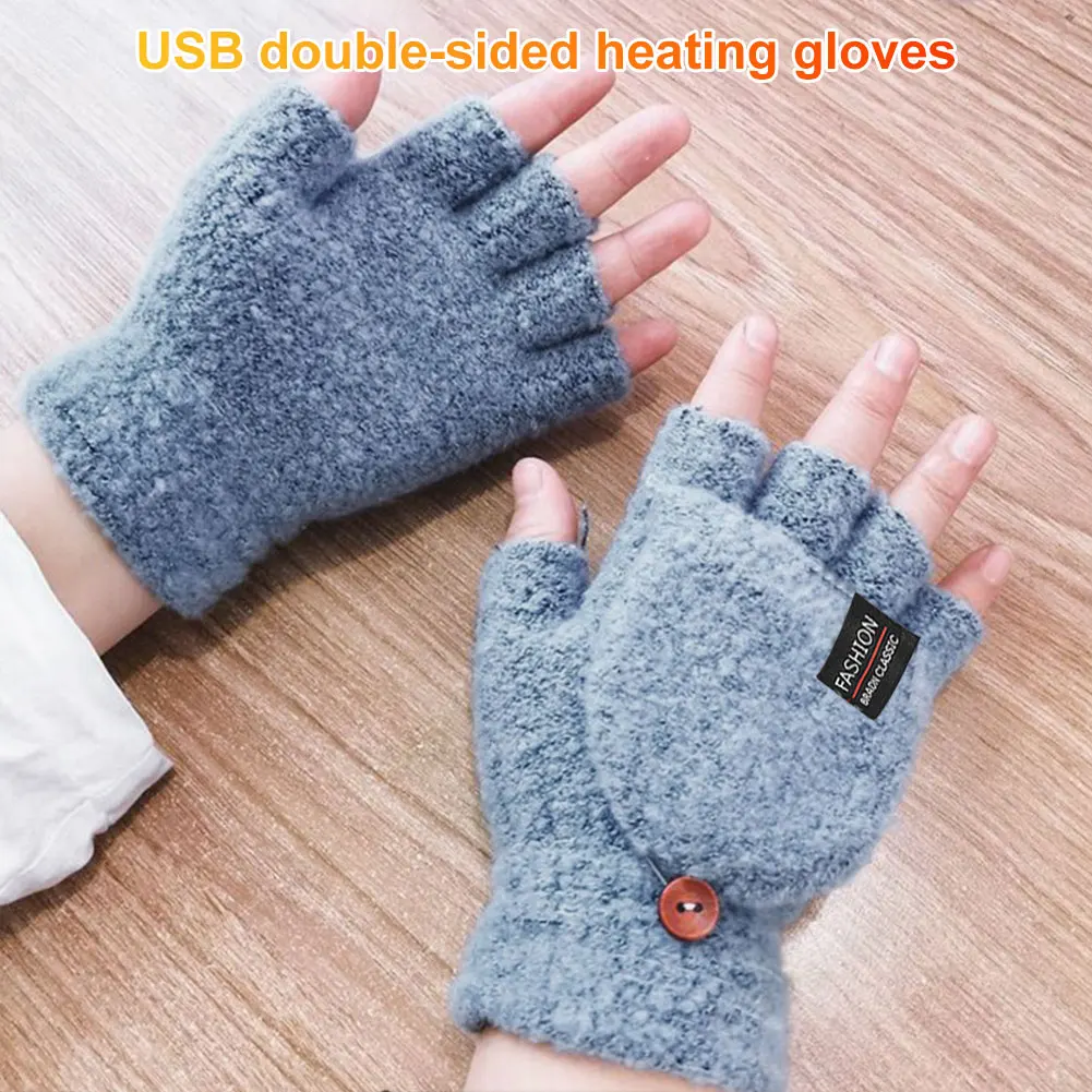 USB 電熱手袋冬屋外サーマルタッチスクリーンフルハーフフィ - Hand Warmer Electric のレビューと価格