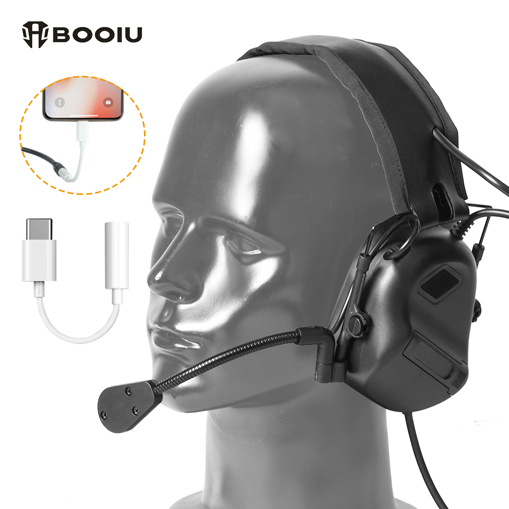 BOOIU 戦術電子射撃ヘッドセット 3.5 ミリメートルイ - Earmuffs Foldable のレビューと価格