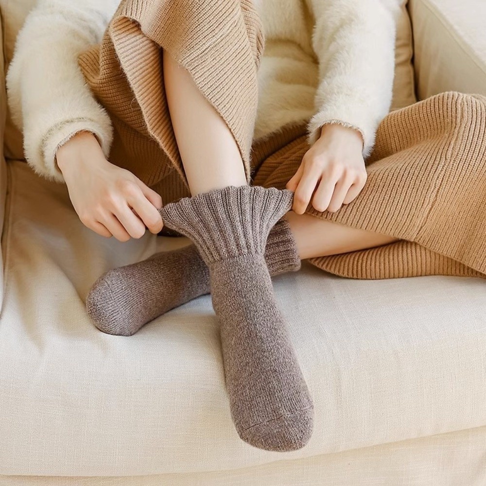 クリエイティブな無地の厚手のウールソックス、快適な超厚手の冬 - Thermal Sock Wool のレビューと価格