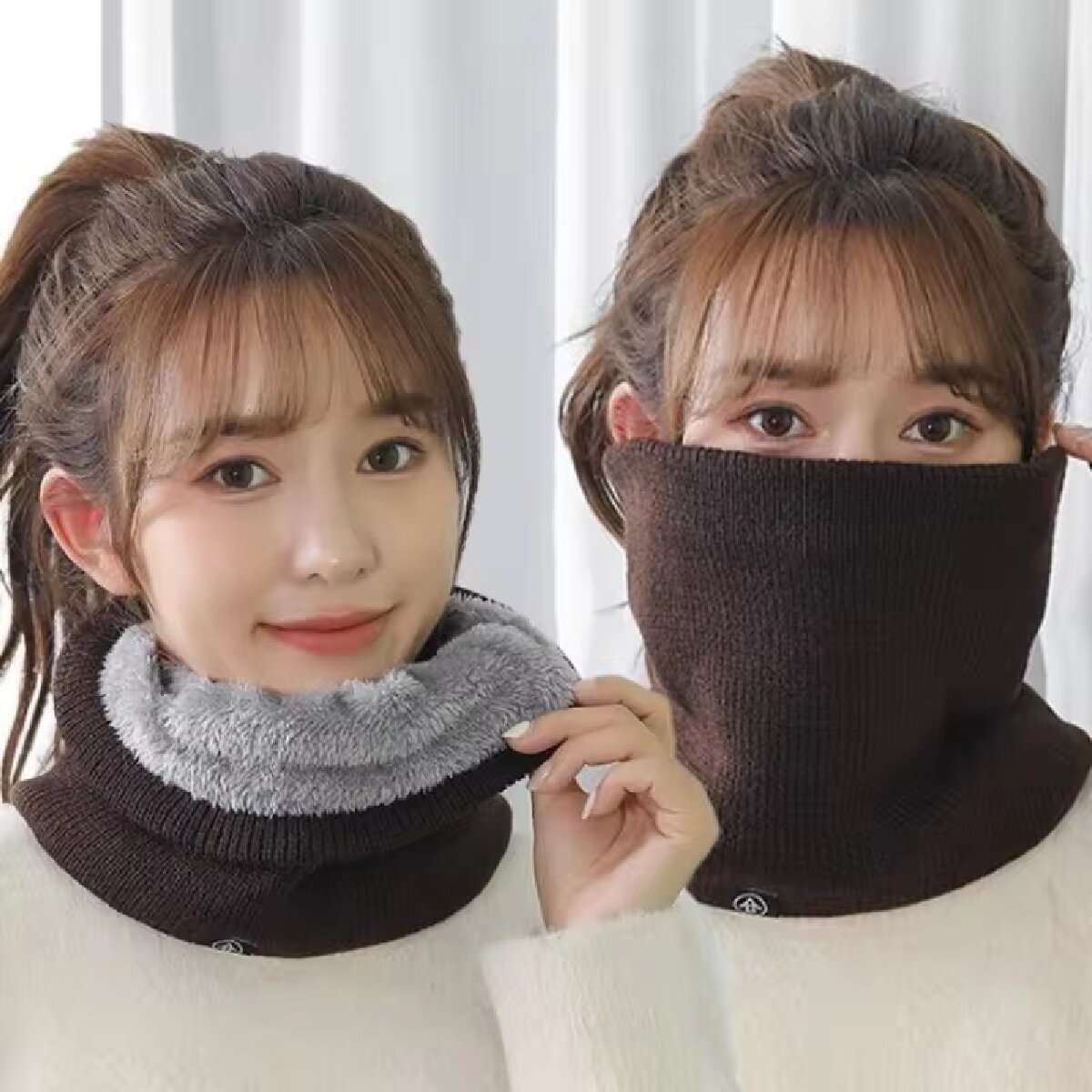 固体冬豪華なマフラーウールニット女性用フリースリングバンダナ - Winter Headband Fleece のレビューと価格