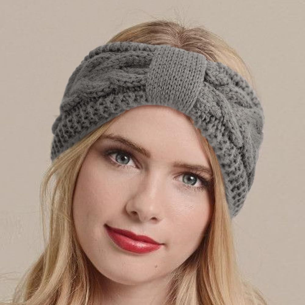 冬ニット女性ヘッドバンド厚いフリース裏地かぎ針編みターバンツ - Winter Headband Fleece のレビューと価格